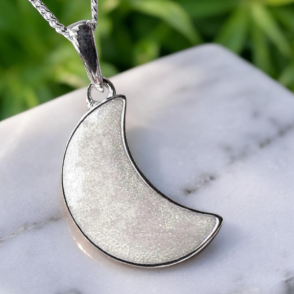 Breastmilk Moon Necklace from Lasting Memories