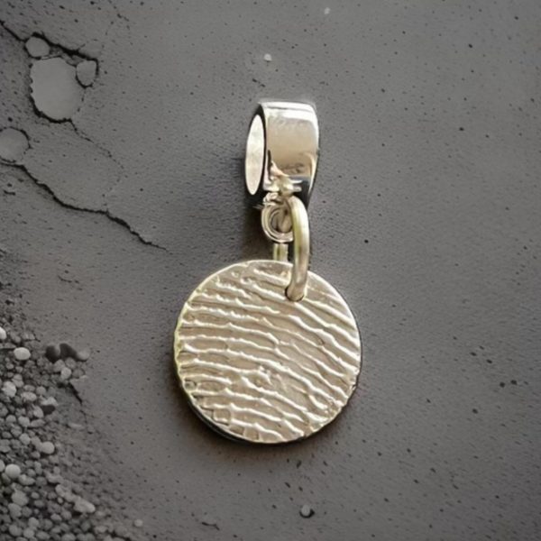 Enlarged Fingerprint Round Charm from Lasting Memories