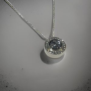 Floating Circle with Crystals Necklace