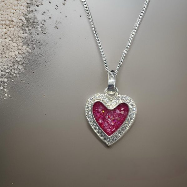 Heart with Crystals Necklace from Lasting Memories