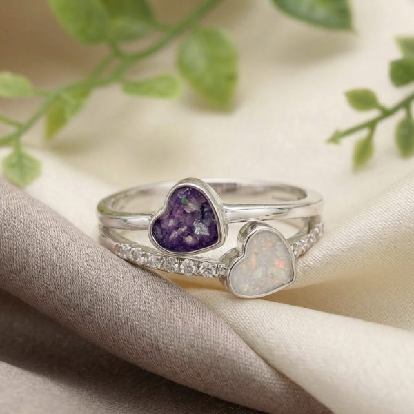 Twin Heart with Cz Crystal from Lasting Memories