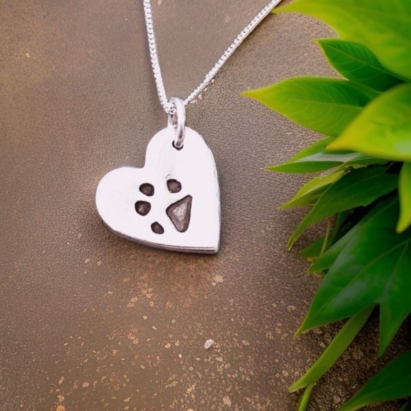 Heart Paw Print Necklace from Lasting Memories