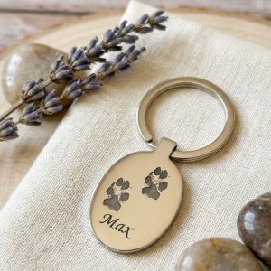 Pet Paw Print Keyring
