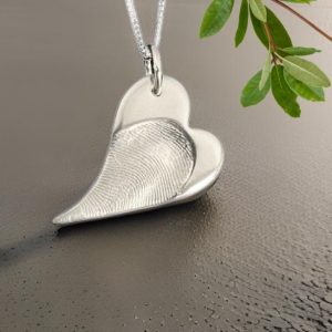 Touch the Silver Elongated Heart Necklaces