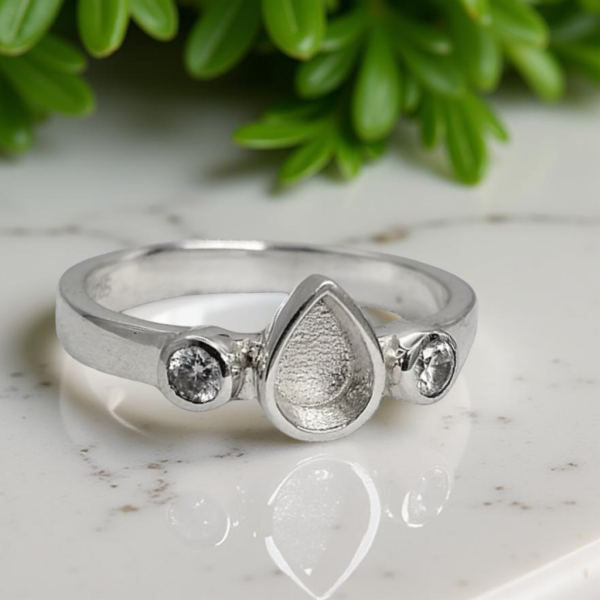 New Design Double Gem Teardrop Ring from Lasting Memories