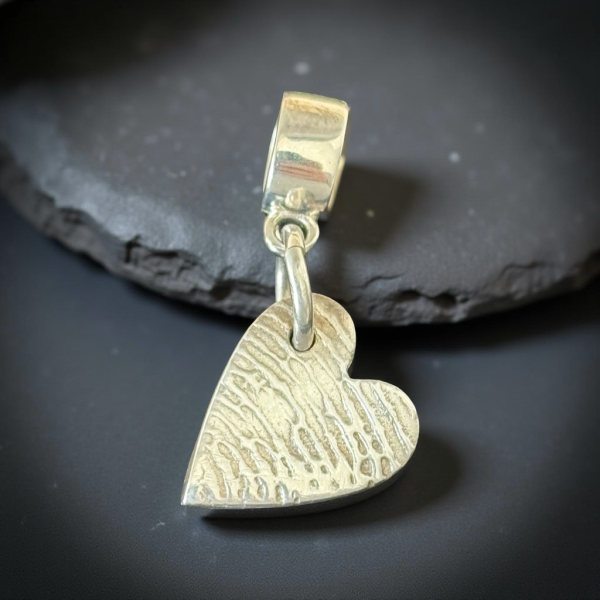 Enlarged Fingerprint Heart Charm from Lasting Memories