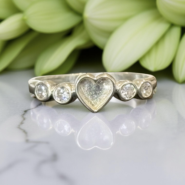 New Design Twin Cz Heart Ring from Lasting Memories