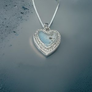 Breastmilk CZ Heart Necklace