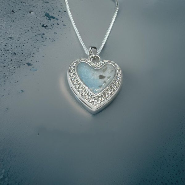 Breastmilk Cz Heart Necklace from Lasting Memories