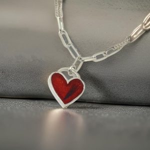 Silver Link Heart Bracelet