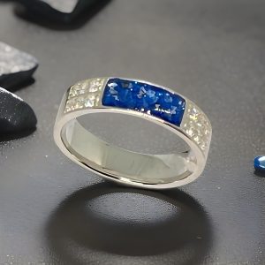 Men’s Single Channel Inclusion Ring with CZ Stones