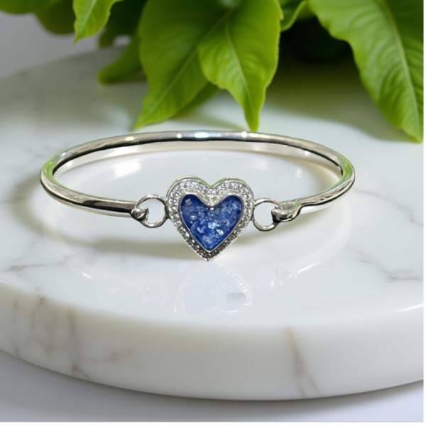 Heart Bangle with Cz Crystals from Lasting Memories
