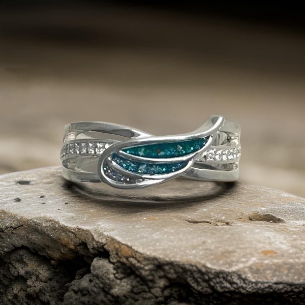 Angel Wing Ring with Cz Crystals from Lasting Memories