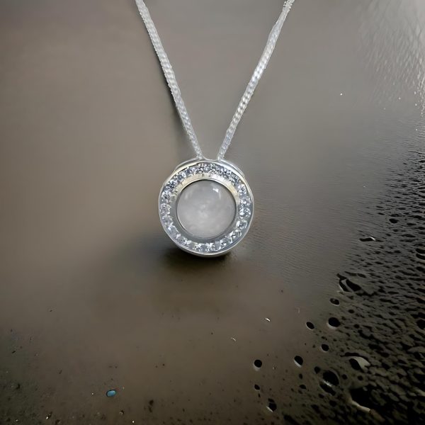 Breastmilk Floating Circle with Cz Crystals from Lasting Memories