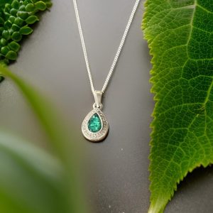 CZ Teardrop Pendant Necklace
