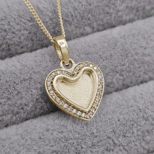 9ct Gold CZ Heart Necklace