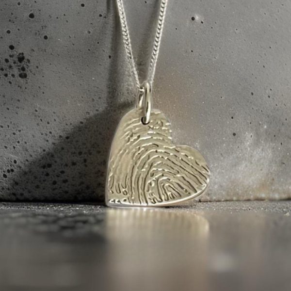 Enlarged Fingerprint Heart Necklace from Lasting Memories