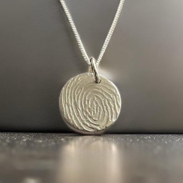 Enlarged Fingerprint Round Necklace from Lasting Memories