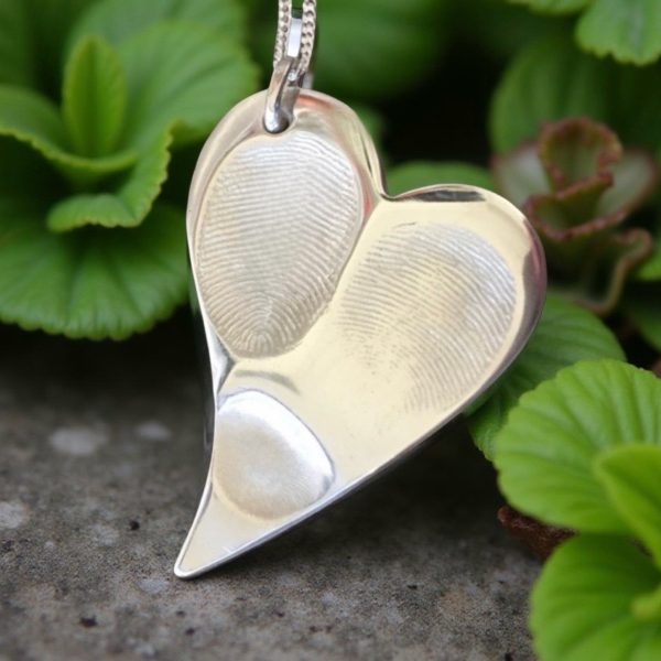 Touch the Silver Elongated Heart Necklace from Lasting Memories