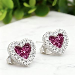CZ Heart Earrings