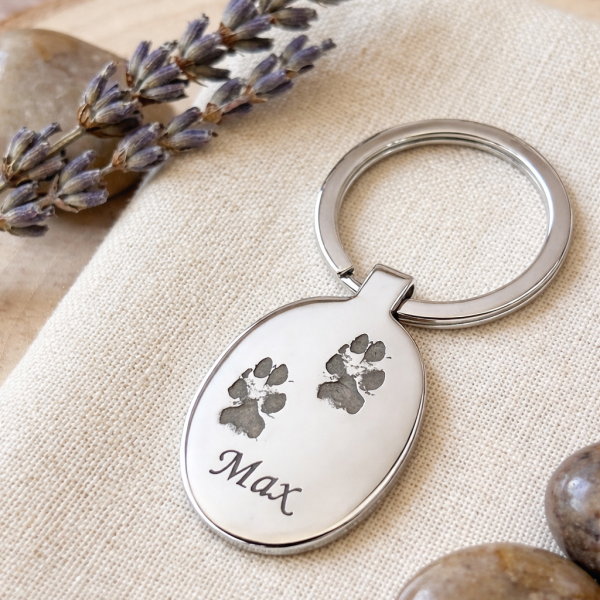 Pet Paw Print Keyring from Lasting Memories