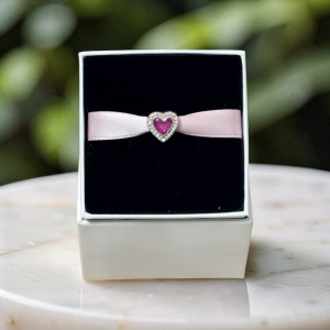 CZ Heart Bracelet Charm