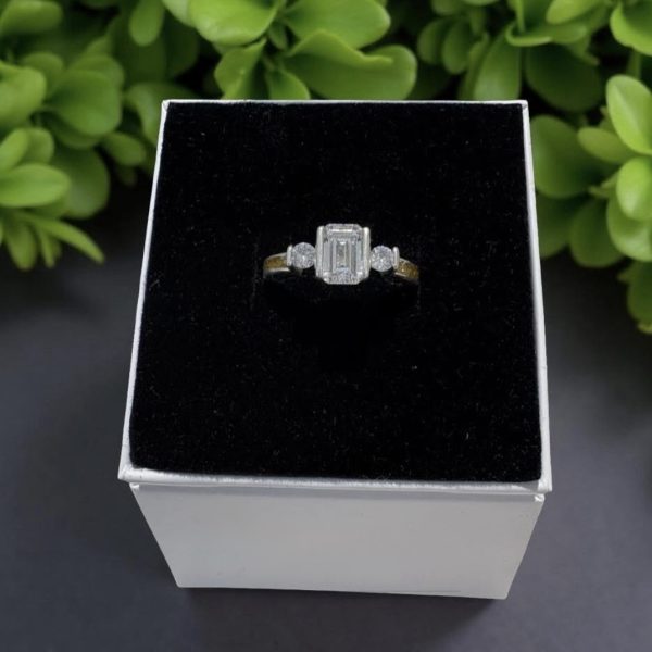 Sterling Silver Emerald Cut Ashes Ring from Lasting Memories