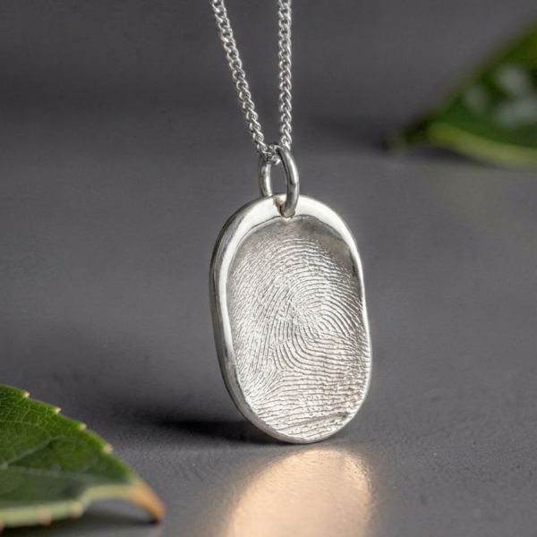 Touch the Silver Rounded Tag Necklace from Lasting Memories