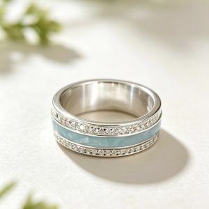 Duo Channel ring with CZ Crystals