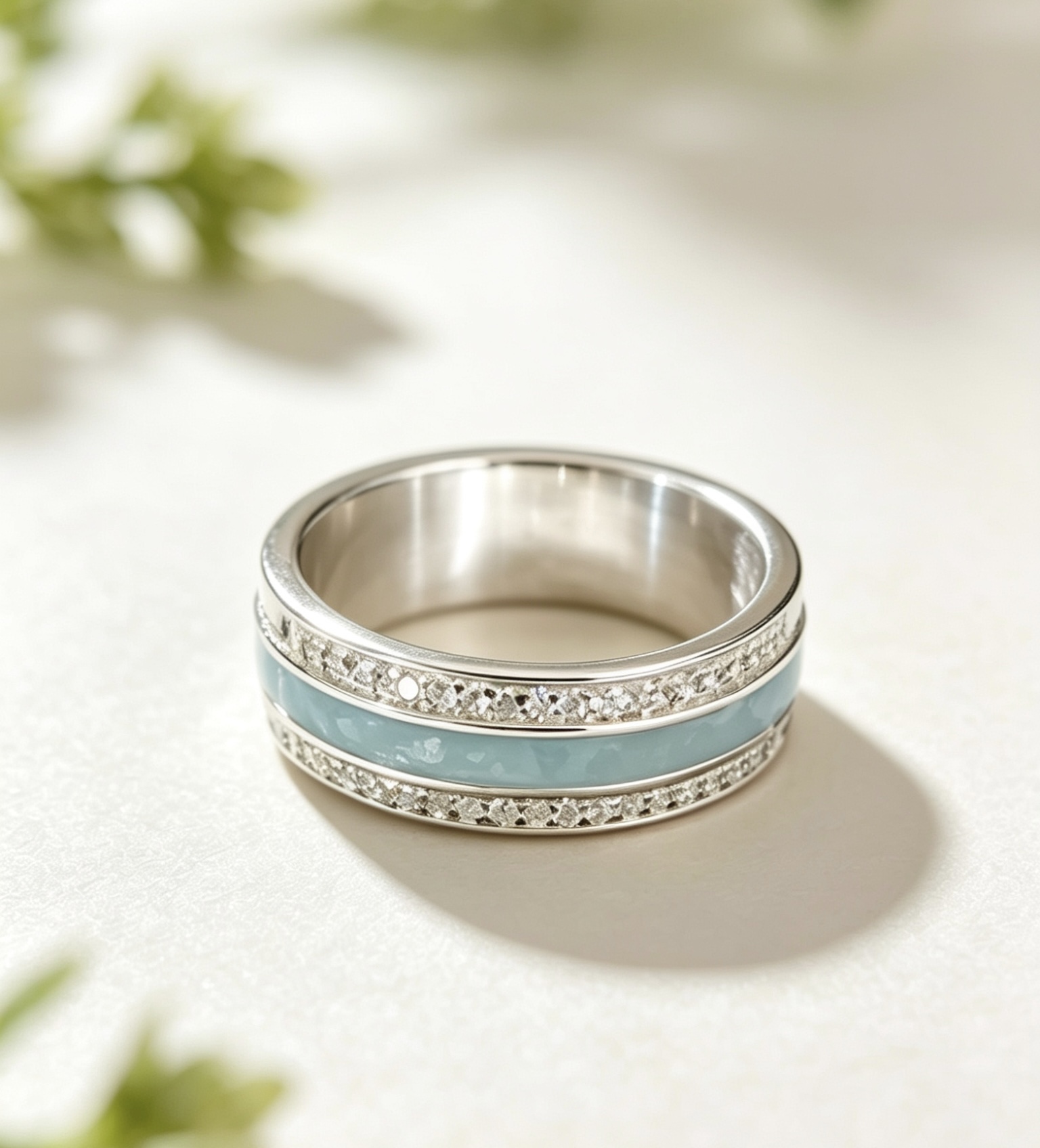 Duo Channel ring with CZ Crystals