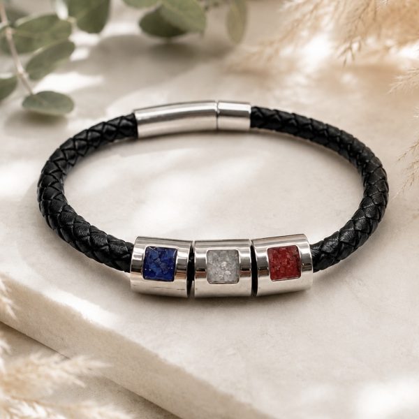 Leather Triple Bead Bracelet