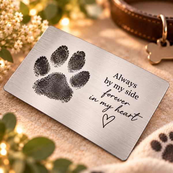 Forever with me - Personalised pawprint Wallet Keepsake